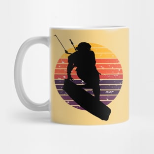 Kitesurfers Freestyle Kite Female Rider Vintage Sunset Retro Sunrise Mug